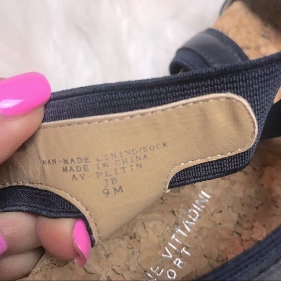 Adrienne Vittadini Sport Cork Espadrille Platform Stretch Strap Slip-on Sandals - Picture 6 of 9